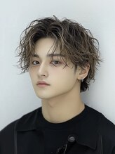 人気No,6【セメたいあなたに♪】メンズカット＋ハイライト＋パーマ[吹田/江坂/メンズ/メンズパーマ/眉毛]