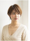 ハイライトがステキなショートボブ白髪染め/白髪ぼかし/川越
