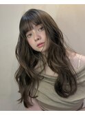 透明感オリーブベージュ×柔らかレイヤー