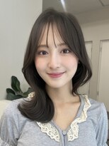 ポケット 渋谷(POCKET)&nbsp;ミディアムレイヤーくびれヘアぱっつん前髪 渋谷美容室