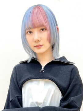 ダブ アオヤマ(DaB AOYAMA) 綺麗に色落ちミックスカラー / ボブウルフ