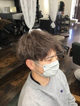 アークス(Ark'ss) メンズ ブリーチカラー ツイスト アッシュ グレー