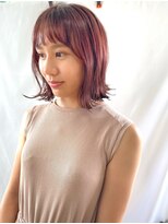 サラ 新宮店(SARA)&nbsp;秋のピンクブラウン/きりっぱなしボブ