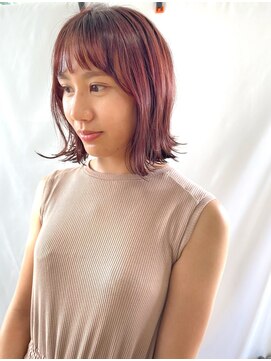 サラ 新宮店(SARA) 秋のピンクブラウン/きりっぱなしボブ