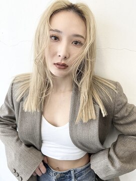 ココ 原宿(KOKO) 黒髪小顔クラゲヘアーオリーブグレーココアベージュセミディ