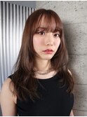 たっぷりレイヤー × 透けるベージュ