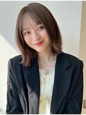ブリーチなし大人可愛いマロンブラウン似合わせ耳かけボブ