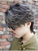 センターパートフェザーパーマツイストスパイラルパーマメンズ
