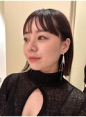 ★黒髪ボブワイドバング縮毛矯正髪質改善ストレートパーマ銀座
