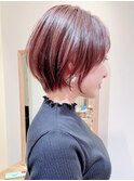 Say.丸みショートレイヤーひし形ショートグレーベージュ表参道