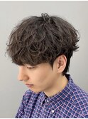 ナチュラル質感ラウンドマッシュシャドウパーマ【下北沢/men's】