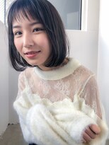 アコロン(acoron)&nbsp;小顔カット_毛先パーマ_ことりベージュ_黒髪ウォーターフォール 