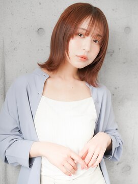 ニューヨークニューヨーク 守口店(NYNY) 外ハネミディ×オレンジピンクカラー