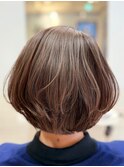 大人ショートボブ30代40代50代華やか白髪染め白髪ぼかし髪質改善