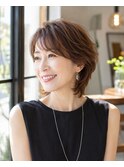 50代60代ひし形ウルフレイヤーくびれミディ小顔上品艶感ヘア