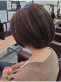【Juno鹿児島中央店】ハイライトベージュ×ショートボブ