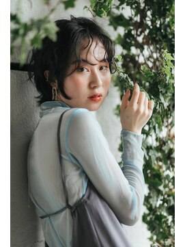 アンジュール(UNJOUR.) ミントグレージュ×ウルフパーマ　30代40代50代