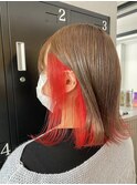 ピンクブラウン × インナービビッドレッド