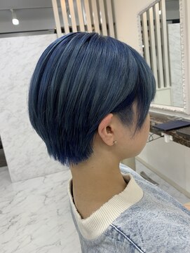 インデックスヘアーユー 錦糸町店(in'dex hair - U) ハンサムショート×クールブルー[錦糸町/錦糸町ブリーチ]