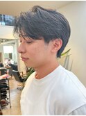 センターパート　ツーブロック　襟足刈り上げない　原宿　表参道