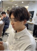センターパートのツイストスパイラル
