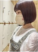 ボブ×ピンクブラウン