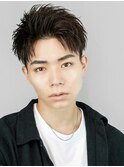 かき上げアップバングスパイキーショート刈り上げツーブロック