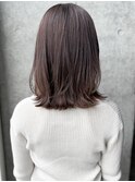 ◯ぱっつん前髪流し前髪鎖骨ミディアムボブ耳かけボブパーマ小顔