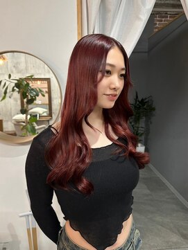 空 ワインレッド/ボルドーカラー/レイヤーカット