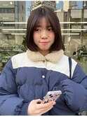 フラットボブとこっくりブラウンカラー