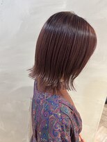 シュリット(schritt)&nbsp;結べるボブ透明感ラベンダーピンク外ハネぱっつん渋谷mutsuki