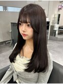 12995黒髪グレージュ髪質改善レイヤーワンカール韓国ストレート