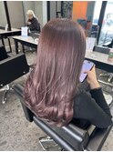 ケアブリーチハイライトバレイヤージュパープルブラウン