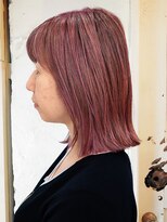 エノア 東京(ENORE) やさしい印象◎ピンク系白髪ぼかしハイライト