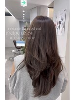 プラチナ(PLATINA)&nbsp;ハイレイヤーレイヤーカットブリーチ無しカラー顔周り韓国