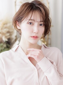 カバーヘア イヴ 戸頭店(COVER HAIR EVE) イヤリングカラー耳かけブリーチなしレイヤーボブa戸頭20代30代