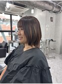 小顔ひし形 レイヤーカット 透明感カラー