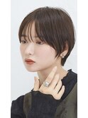 #ダークアッシュ小顔似合わせ外ハネミディレイヤー#韓国#顔周り