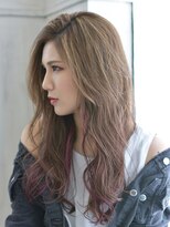 ヘアアンドメイク アリス(hair&make ALICE produce by COLT) インナーカラー×アッシュベージュ×アクセサリーカラー×ピンク