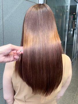 アイティーバイアルバム 松戸店(IT by ALBUM) ピンクベージュ_斜めバンググレージュカラー_ba402152