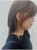 ミルクティーベージュにインナーカラー
