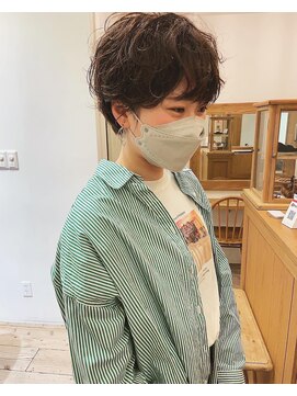 サンプラス(san+) 【柏原良亮】ニュアンスパーマ×マッシュショート