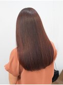ガーネットブラウン×縮毛矯正で艶髪