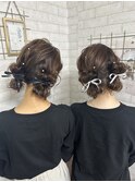 おそろいリボンヘア
