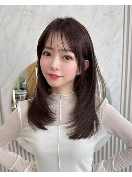 アフロートリノ(AFLOAT Leino) 大人可愛い韓国ヘア　くびれレイヤーワンカール顔周りレイヤー