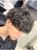 渋谷メンズハイライトメンズメッシュマッシュウルフパーマ