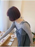 ころんとしたミニボブ*ピンクラベンダーカラー