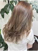 レイヤーカットアディクシーカラーオリーブグレージュ韓国風堺東