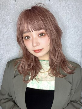 クーエフー(coo et fuu) ピンクベージュ春夏ヘアレイヤーロング透明感カラー