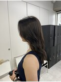 韓国顔まわりレイヤーカットグレージュオリーブベージュブラウン